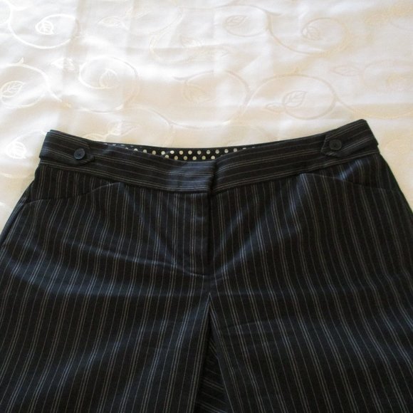 EXPRESS DESIGN STUDIO PINSTRIPE SLACKS (bl-wht) - Picture 2 of 15